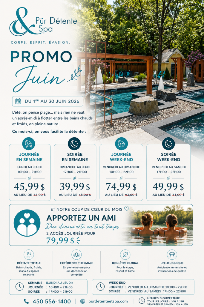 Promo Juin 2026 Pür Détente et Spa